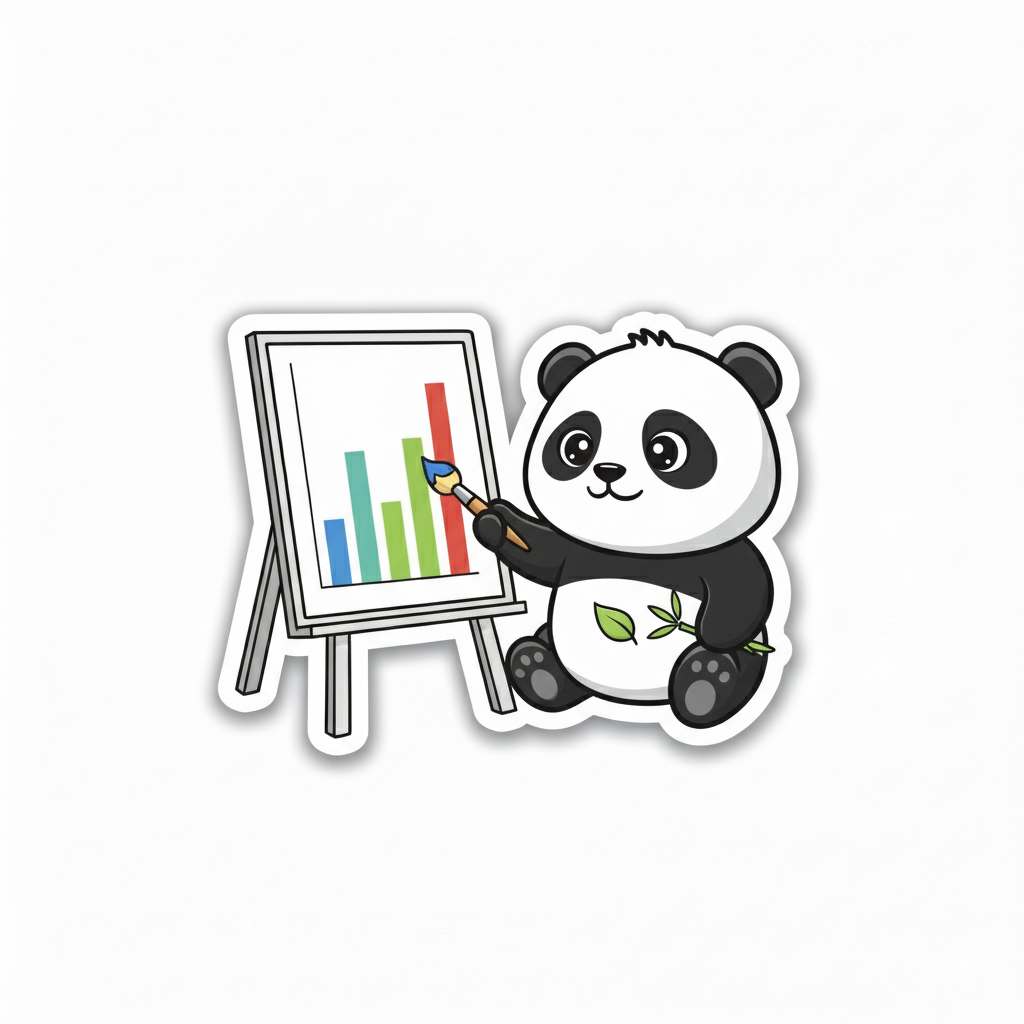 Cute panda drawing illustration